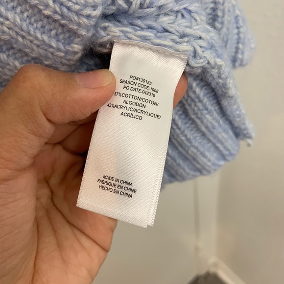 NWT Splendid Blue Mock Neck Dolman Sweater Large - Picture 4 of 8